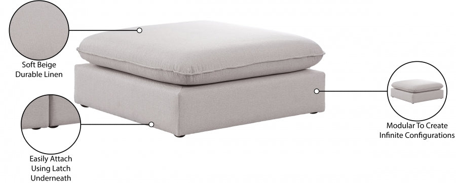 Mackenzie Modular Ottoman SKU: 688Beige-Ott