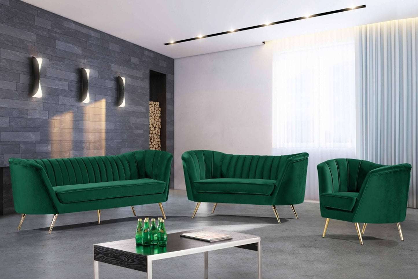 Margo Velvet 3 pcs Set SKU: 622-S3 - Venini Furniture