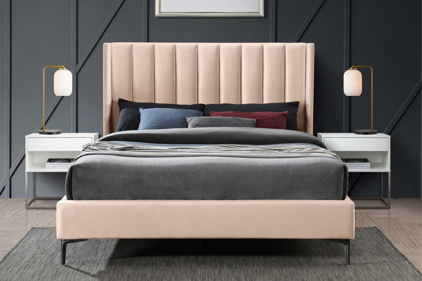 Nadia Velvet Bed SKU: Nadia - Venini Furniture