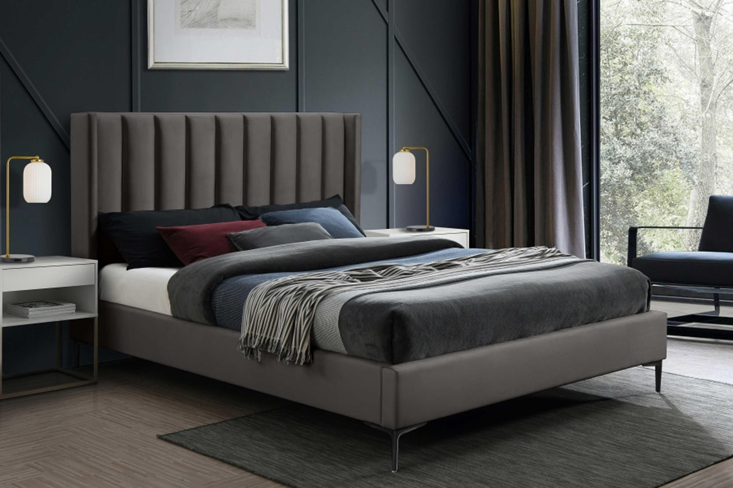 Nadia Velvet Bed SKU: Nadia - Venini Furniture