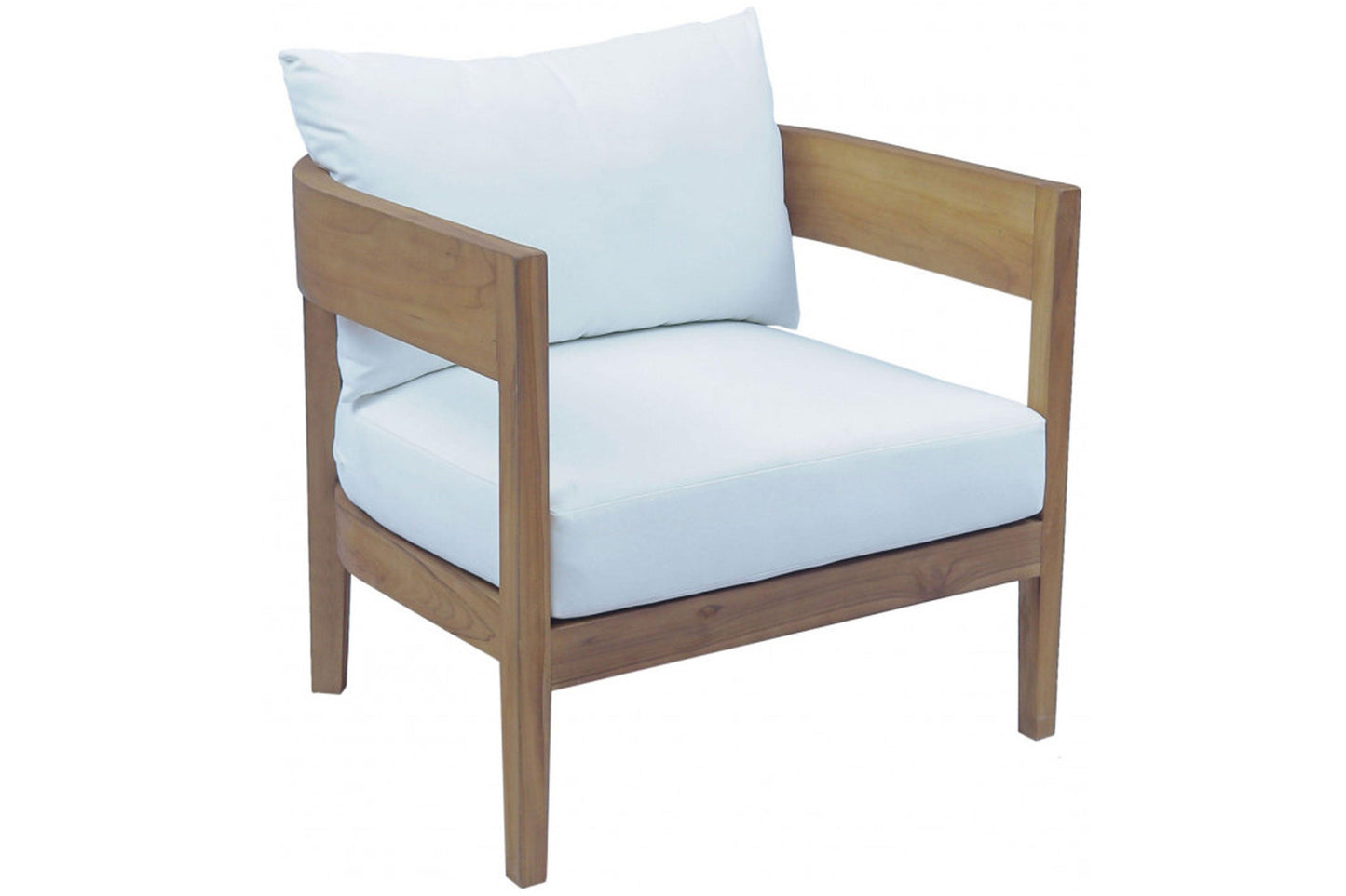 Bali Lounge Chair w/beige cushion SKU: PJO-3601-NAT-LC - Venini Furniture 