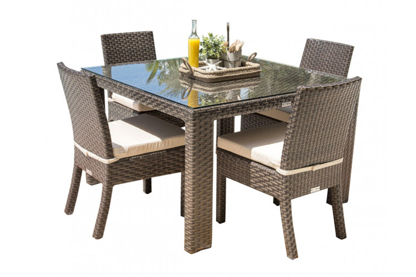 Samoa 5 PC Side Chair Dining Set SKU: 901-1347-ATQ-5DS - Venini Furniture