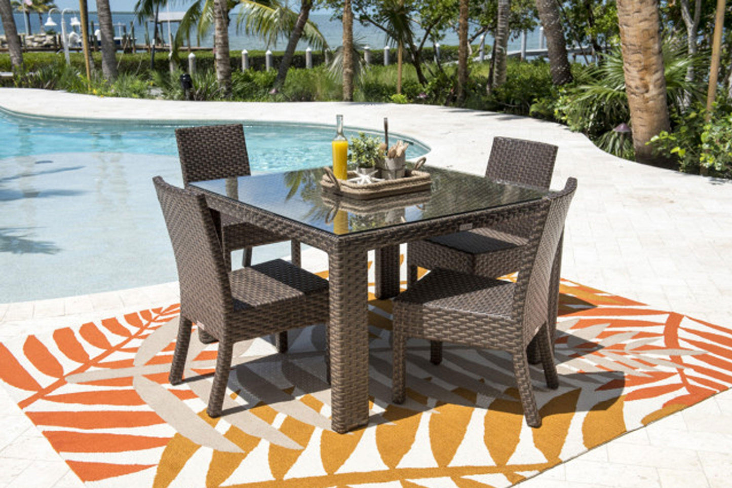 Samoa 5 PC Side Chair Dining Set SKU: 901-1347-ATQ-5DS - Venini Furniture