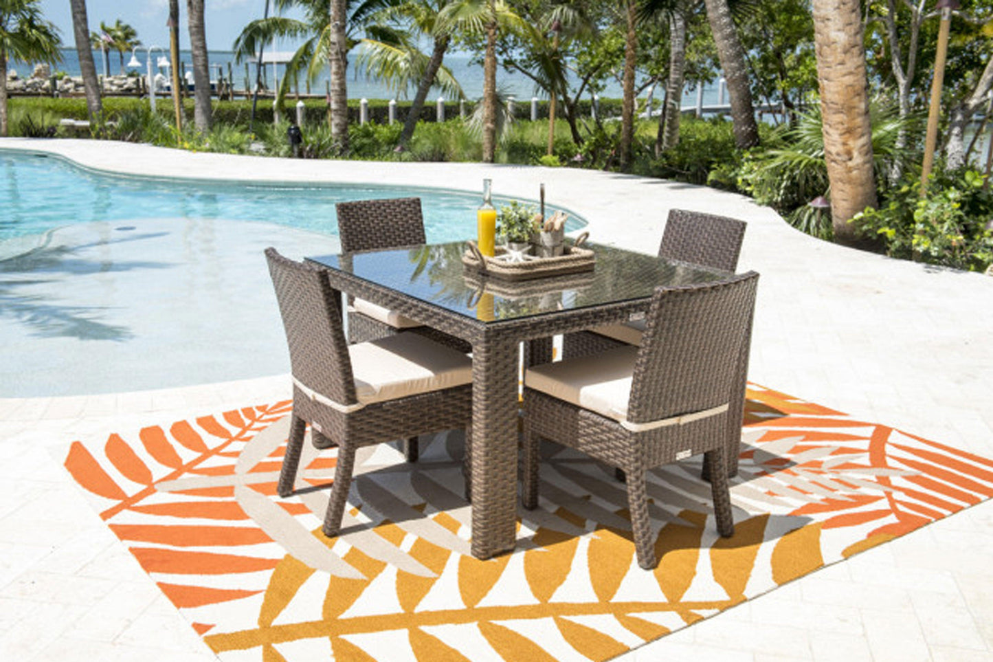 Samoa 5 PC Side Chair Dining Set SKU: 901-1347-ATQ-5DS - Venini Furniture