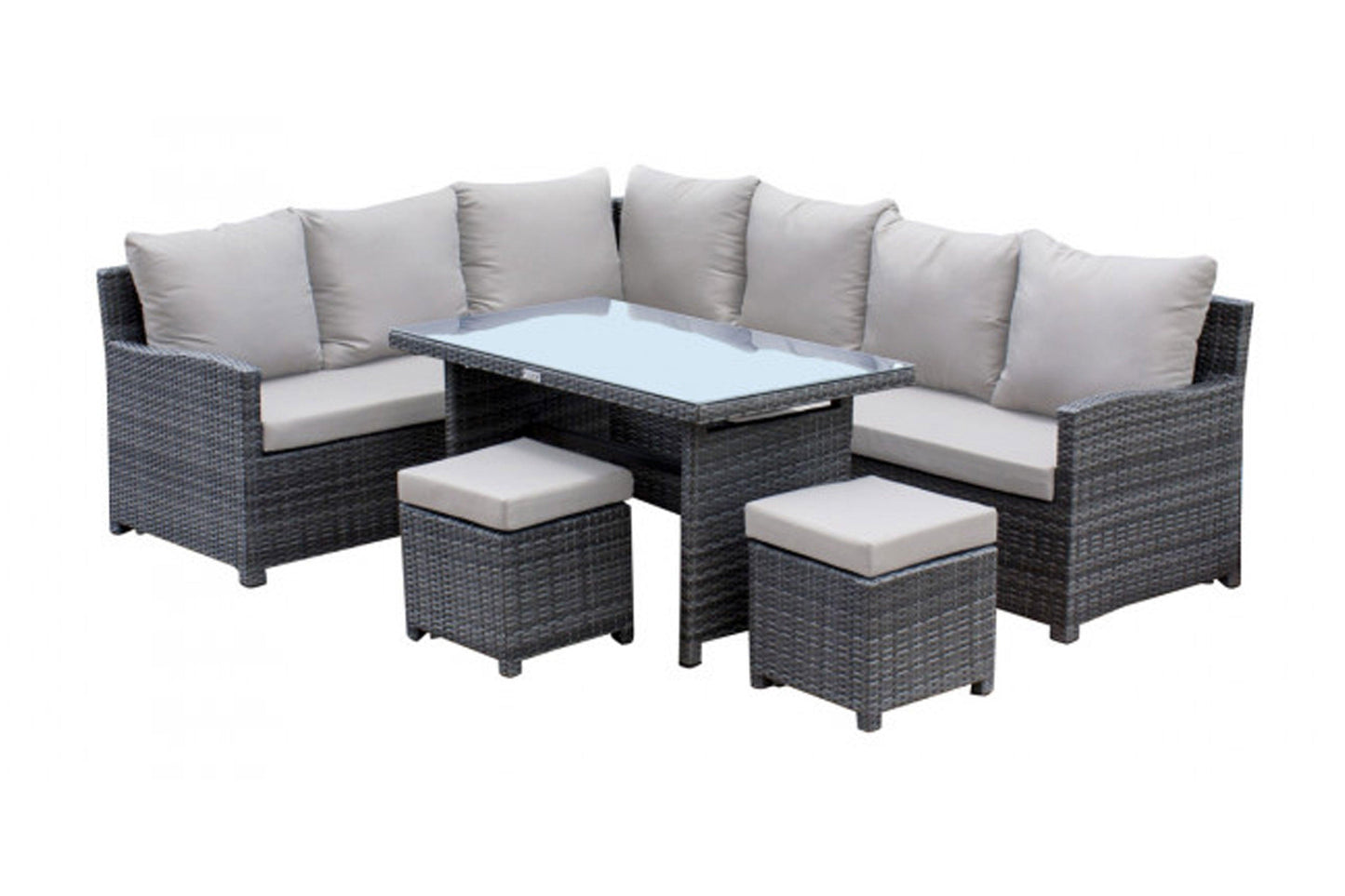 Spectrum 5 PC Sectional Dining Set w/cushion SKU: 890-3215F-GRY-5PC - Venini Furniture