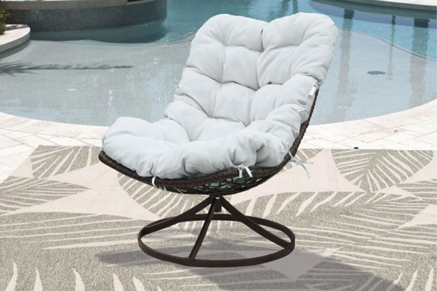 Panama Jack Outdoor Swivel Chair w/off-white cushion - Venini Furniture