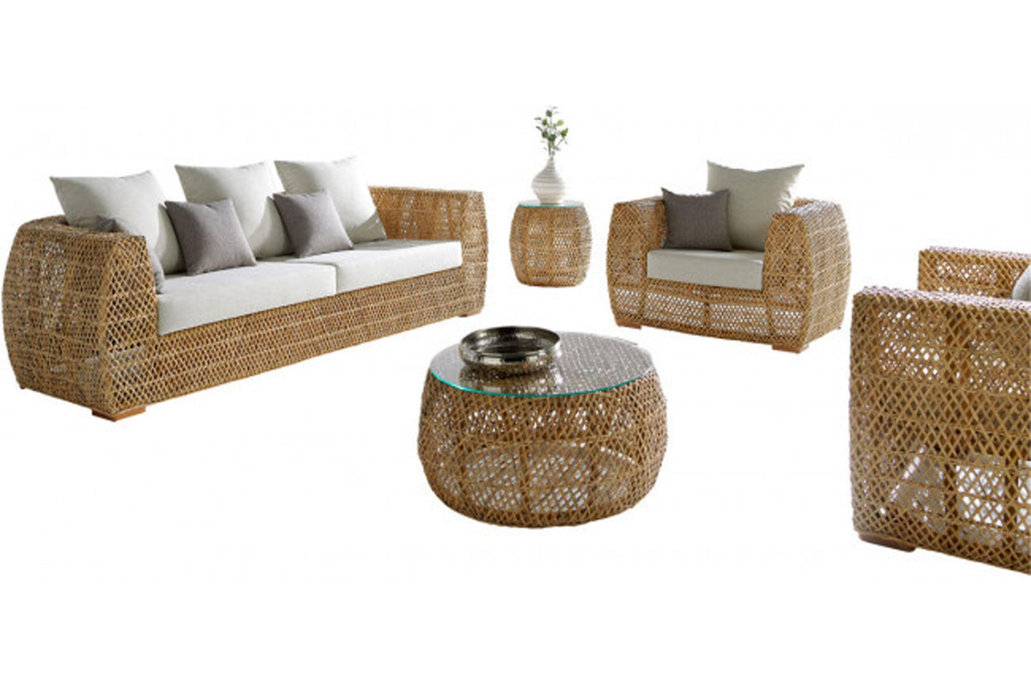 Sumatra 5 PC Seating Set w/beige cushions - Venini Furniture