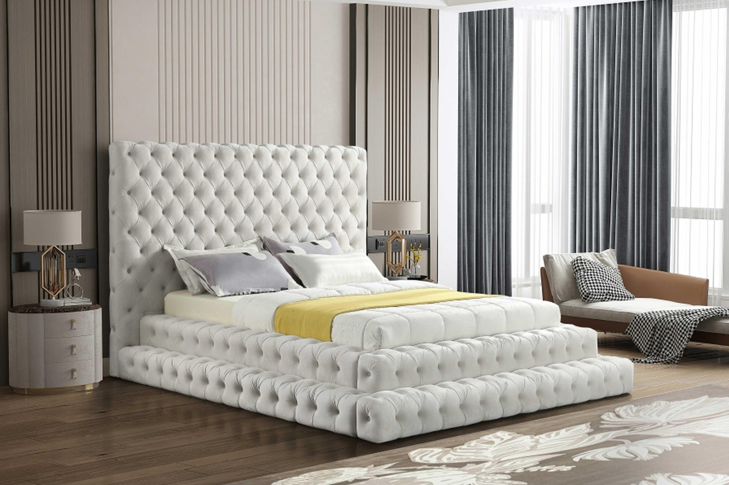 Revel Velvet Bed SKU: Revel - Venini Furniture