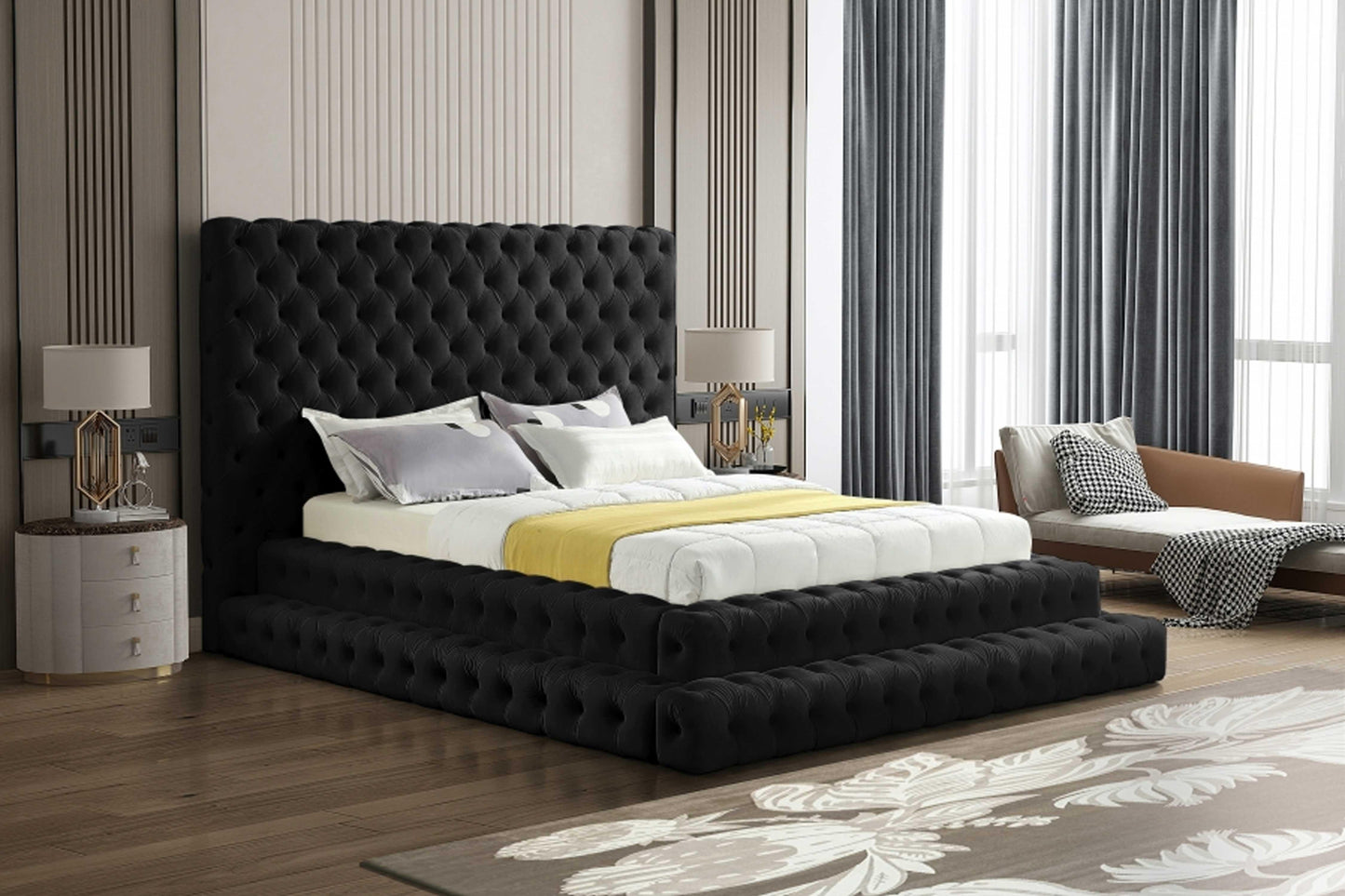 Revel Velvet Bed SKU: Revel - Venini Furniture