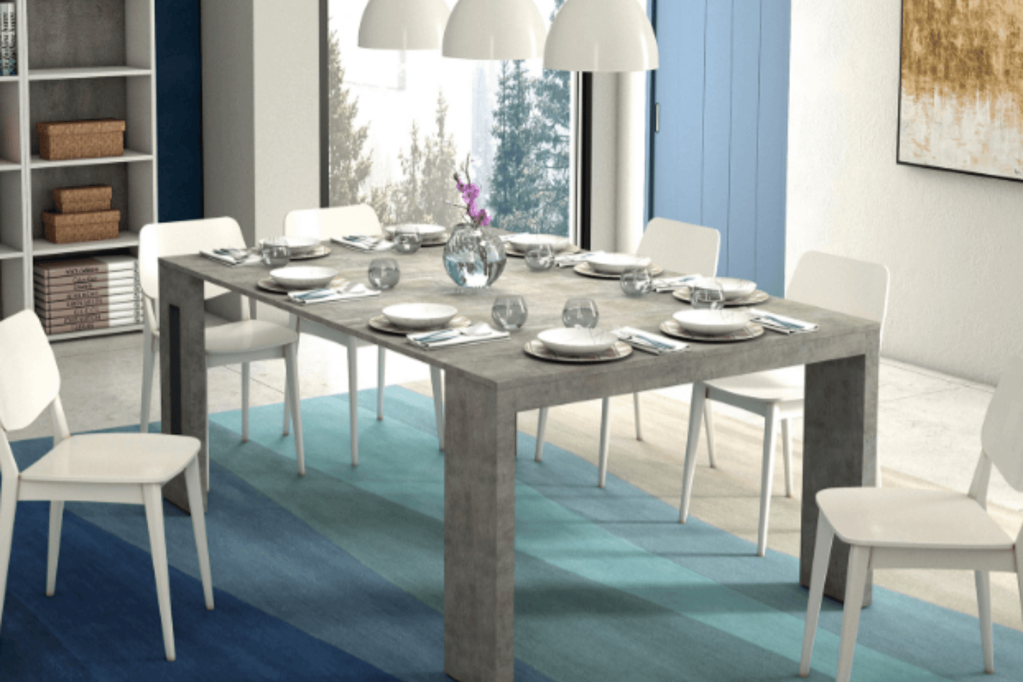 bari extendable grey table