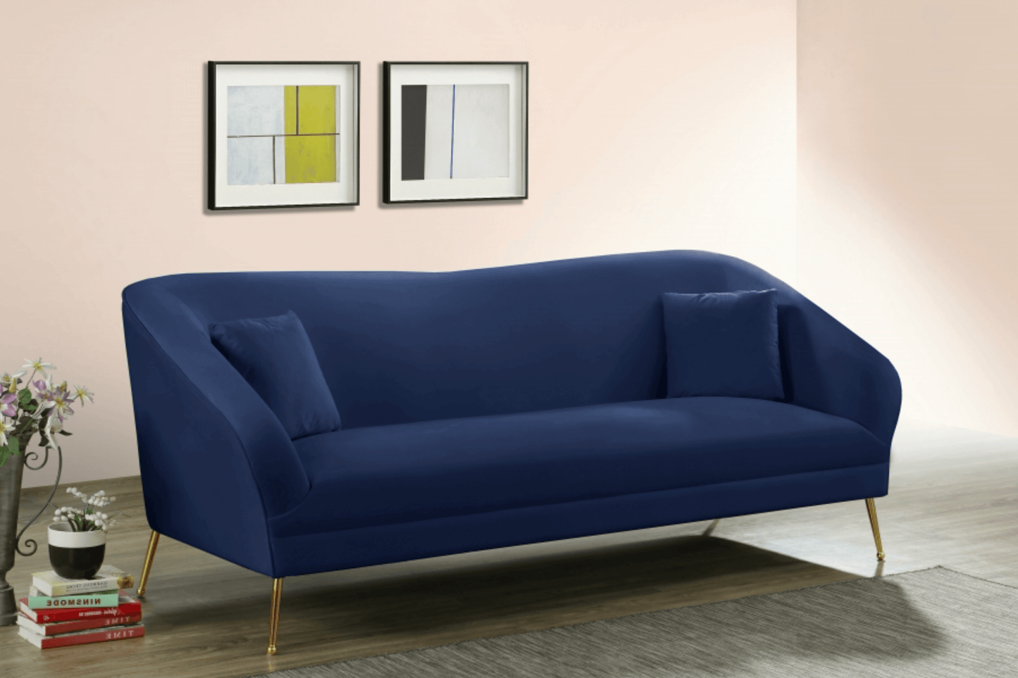 Hermosa Velvet Sofa SKU: 658-S - Venini Furniture