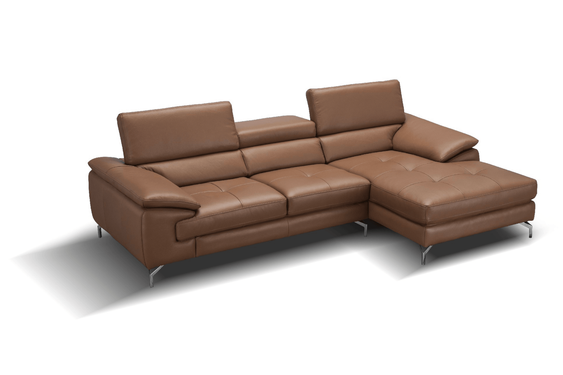 A973b Premium Leather Sectional in Caramel - Venini Furniture 