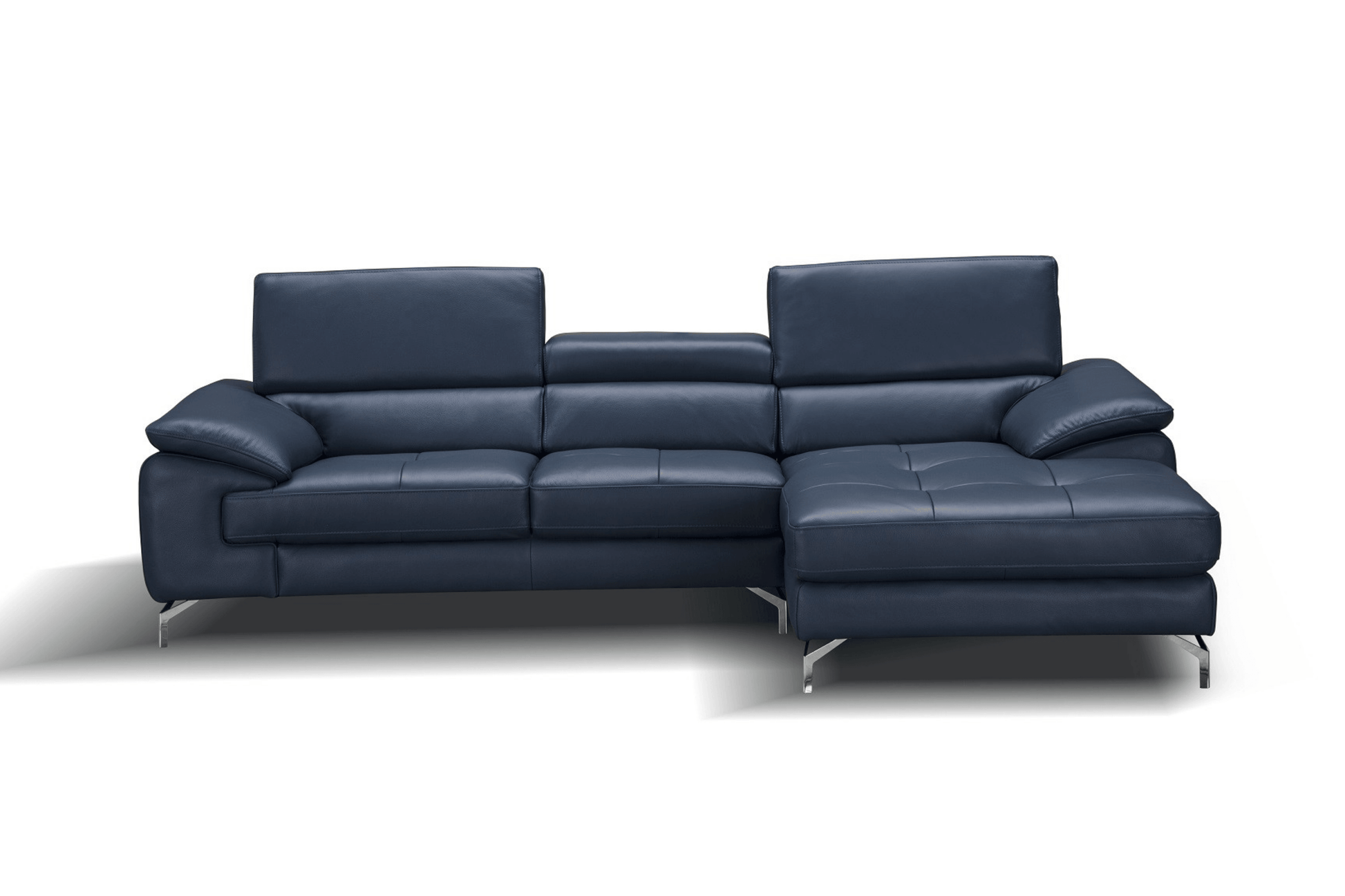 A973b Premium Leather Sectional in Blue - Venini Furniture 