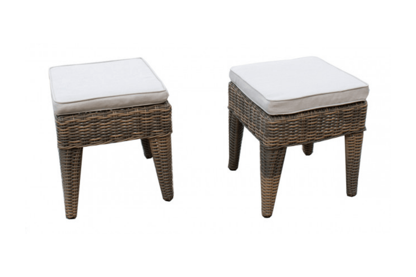 Spanish Wells Set of 2 Ottomans w/tan cushions SKU: PRP-5001-DFT-OT - Venini Furniture