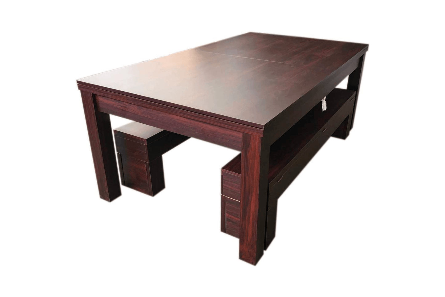 7Ft Pool Table Billiard Became a Dinner Table with Benches Model 18721 - Venini Furniture