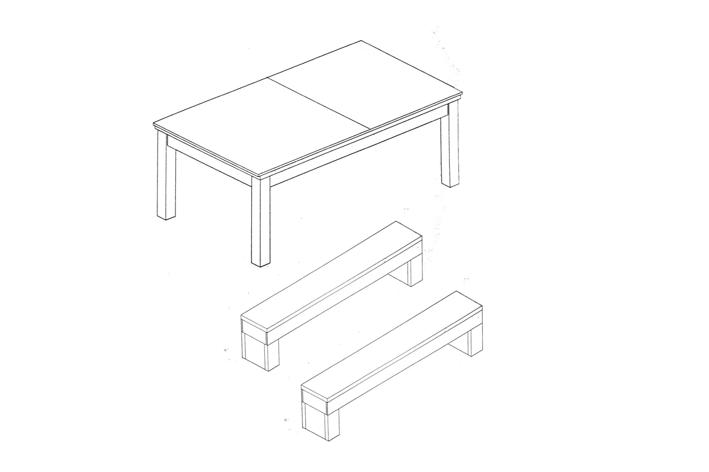 7Ft Pool Table Billiard Became a Dinner Table with Benches Model 18721 - Venini Furniture