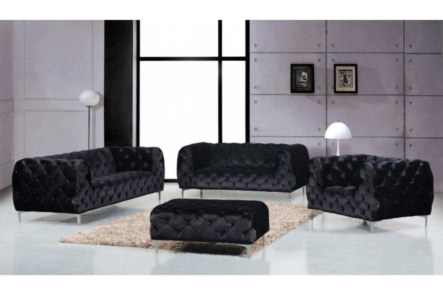 Mercer Velvet 3 PC SKU: 646-Set - Venini Furniture