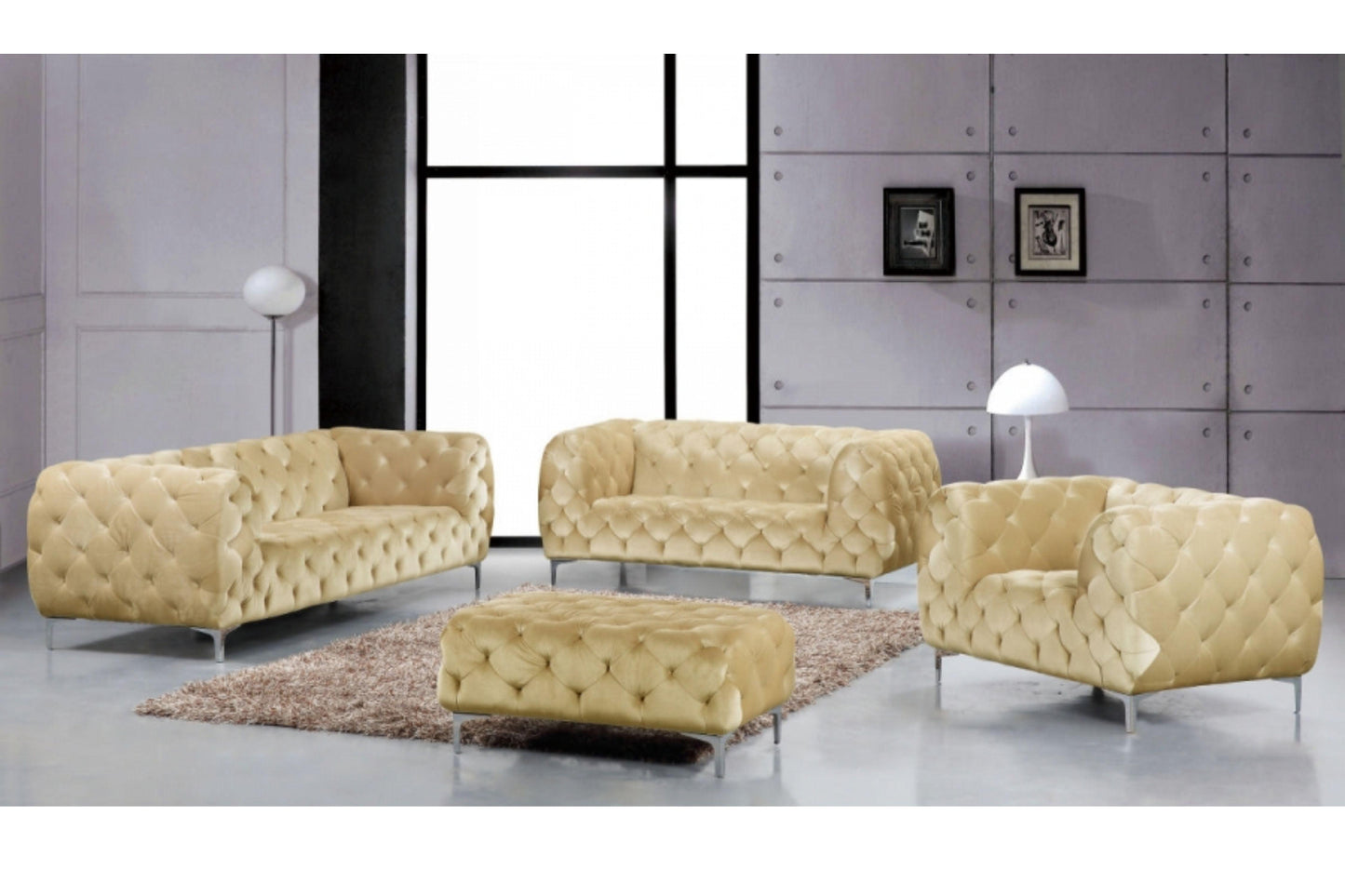 Mercer Velvet 3 PC SKU: 646-Set - Venini Furniture