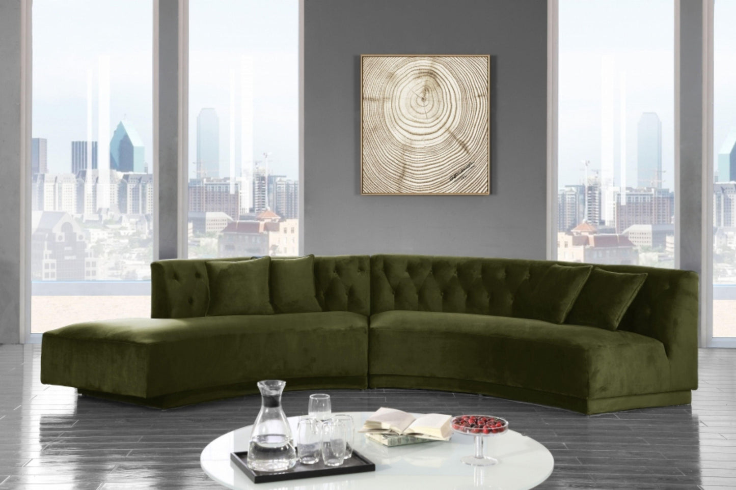 Kenzi Velvet 2pc. Sectional SKU: 641-Sectional - Venini Furniture