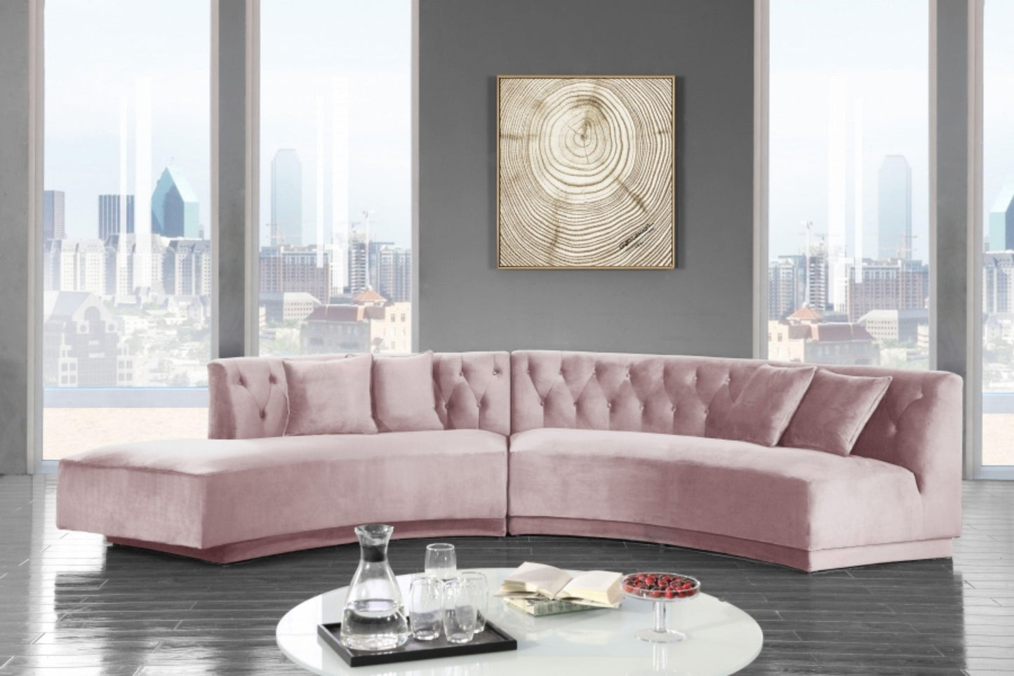 Kenzi Velvet 2pc. Sectional SKU: 641-Sectional - Venini Furniture