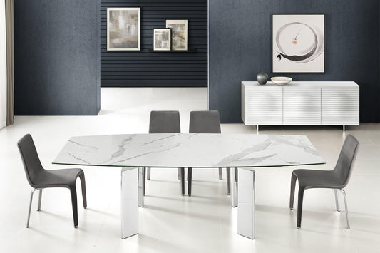 extendable white table