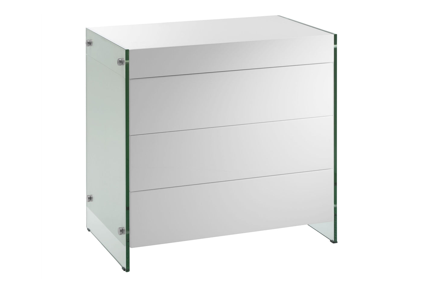 IL Vetro Dresser Model CB-111-3NS-WH - Venini Furniture