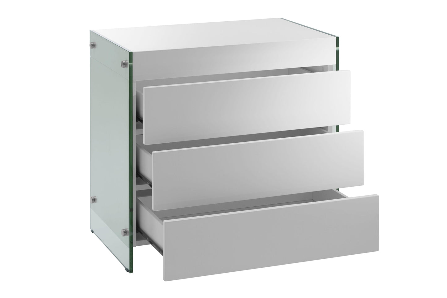 IL Vetro Dresser Model CB-111-3NS-WH - Venini Furniture