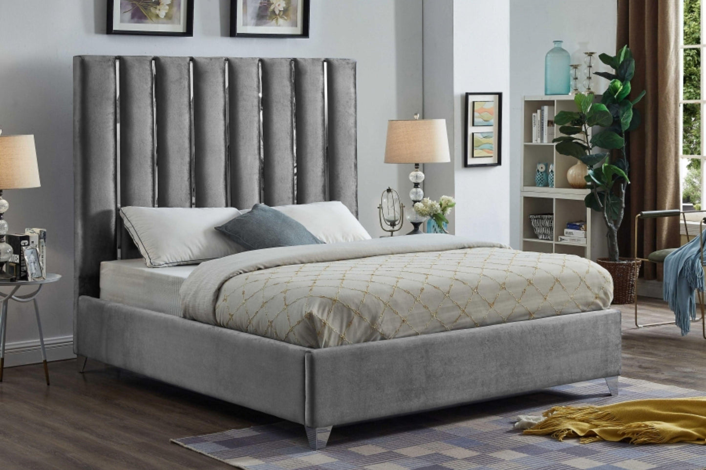 Enzo Velvet Bed SKU: Enzo - Venini Furniture