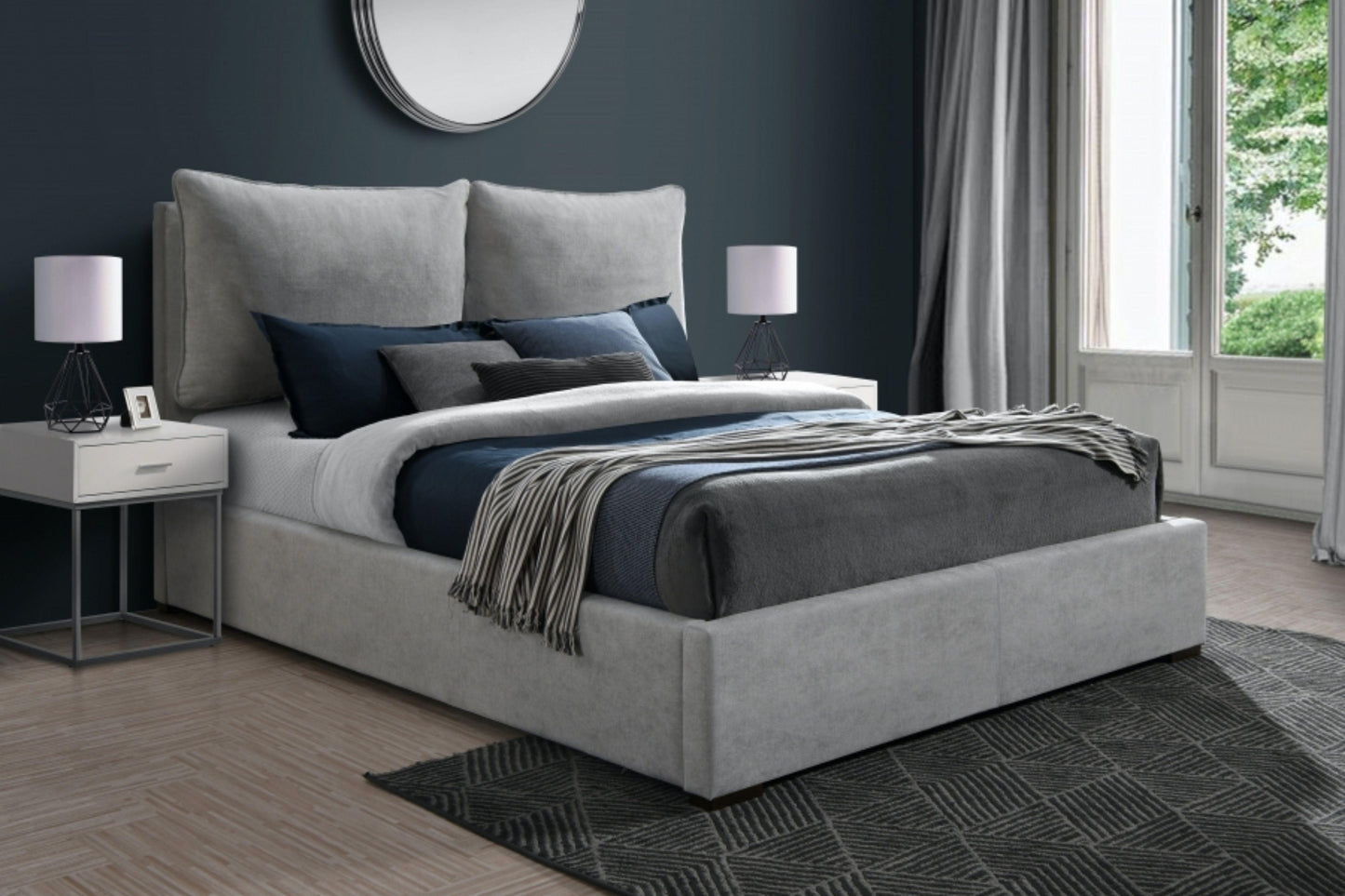 Misha Polyester Fabric Bed SKU: Misha - Venini Furniture