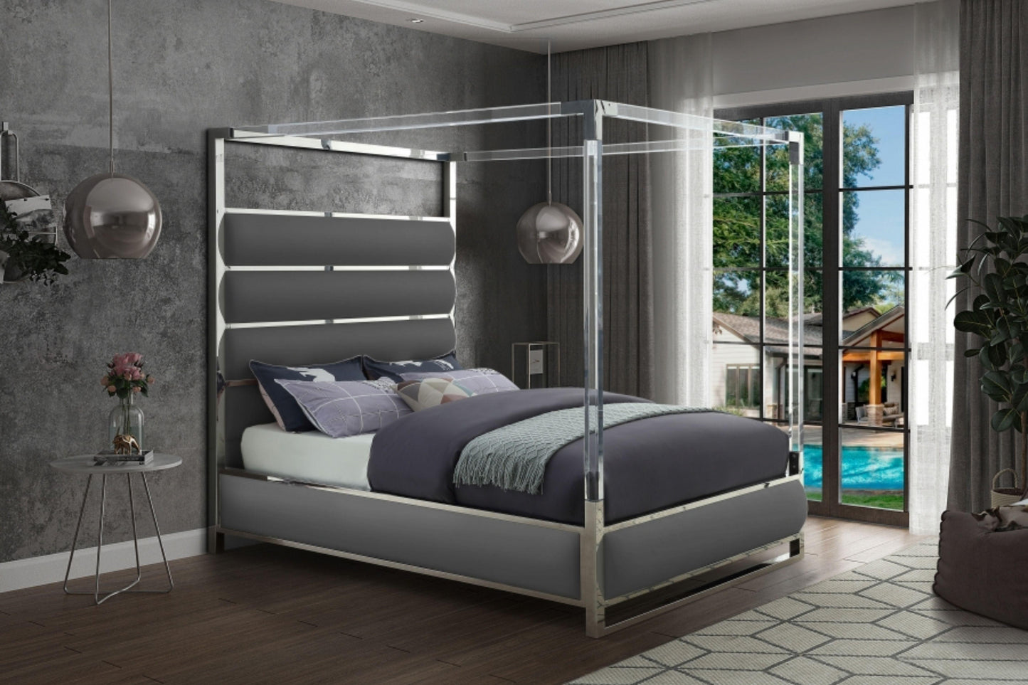 Encore Faux Leather Bed SKU: Encore - Venini Furniture