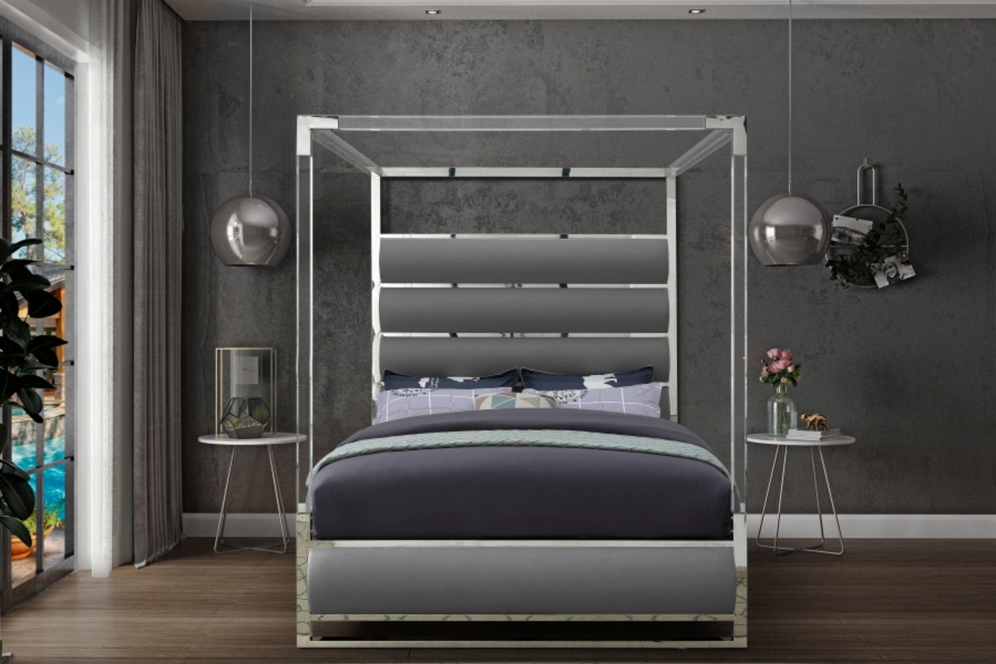 Encore Faux Leather Bed SKU: Encore - Venini Furniture