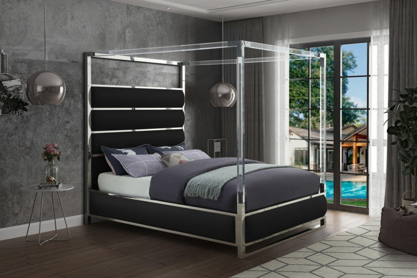 Encore Faux Leather Bed SKU: Encore - Venini Furniture