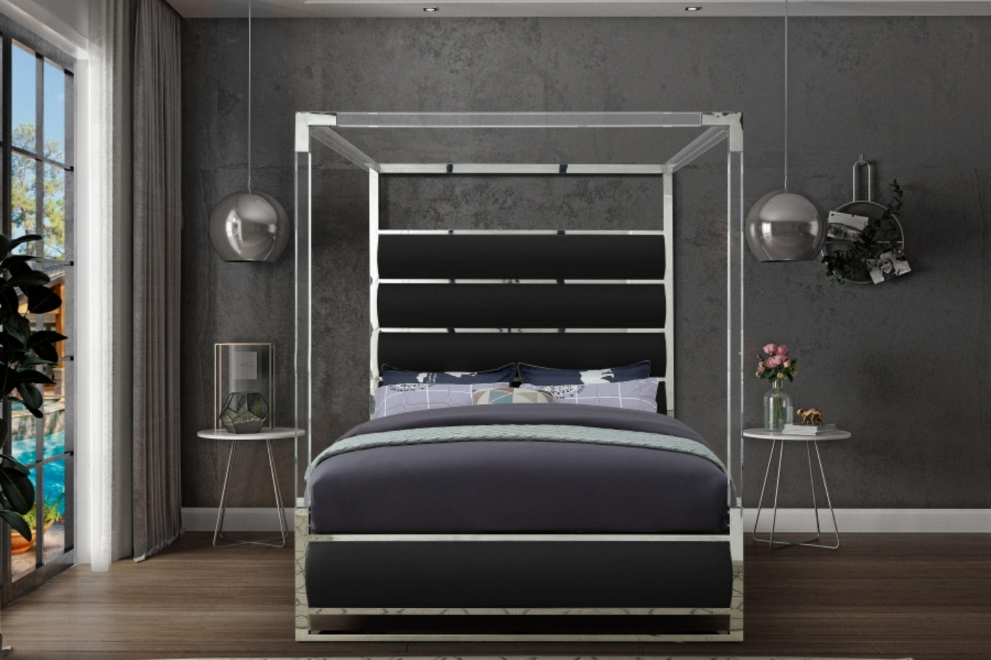 Encore Faux Leather Bed SKU: Encore - Venini Furniture