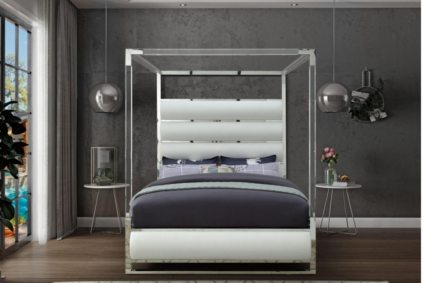 Encore Faux Leather Bed SKU: Encore - Venini Furniture