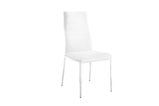 dining chair in white pu-leather