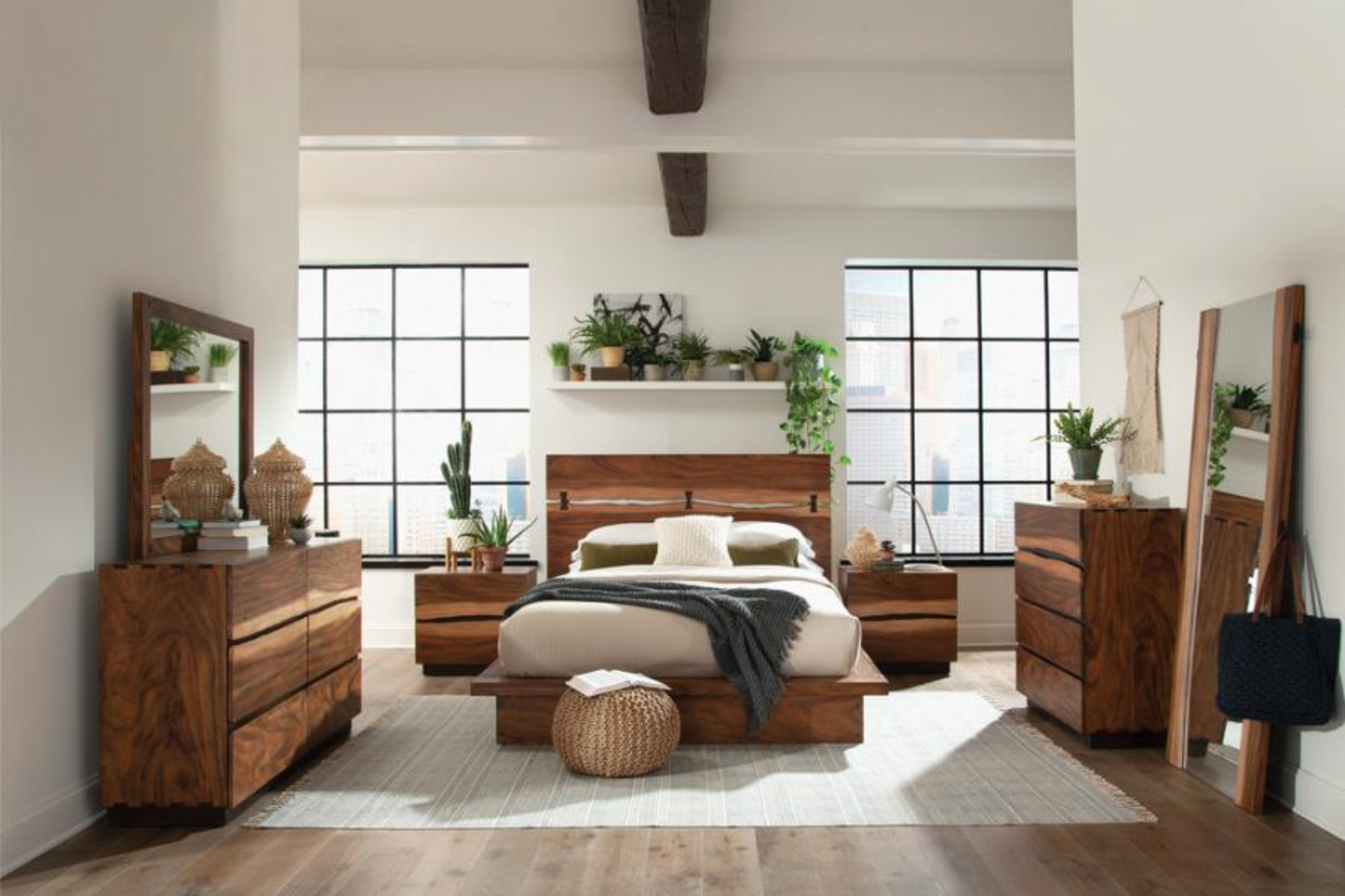 Bedroom nightstand with Smokey Walnut and Coffee Bean finish