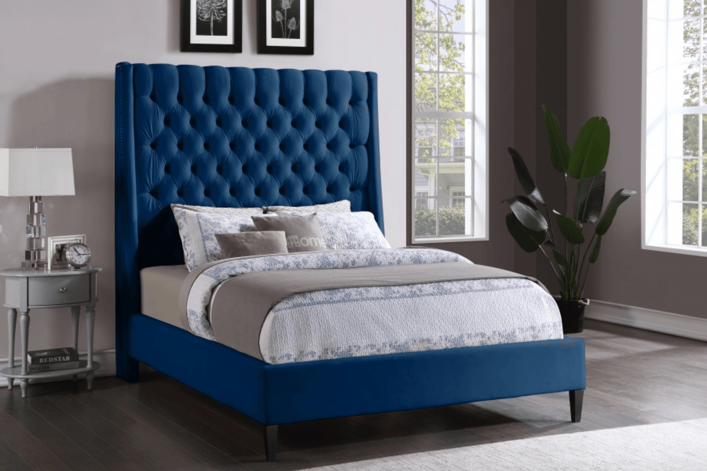 Fritz Velvet Bed SKU: Fritz - Venini Furniture 