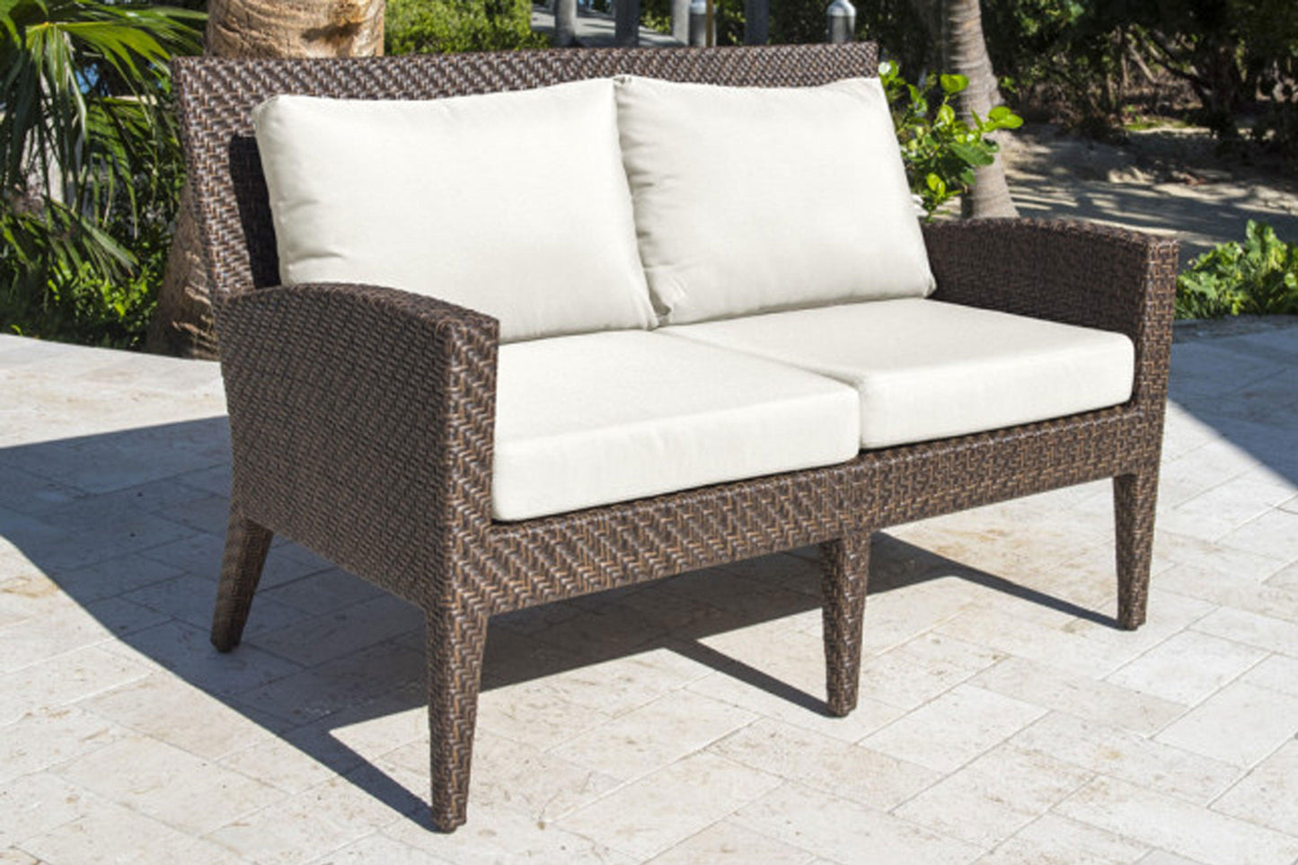 Oasis Loveseat w/off-white cushions SKU: PJO-2201-JBP-LS - Venini Furniture