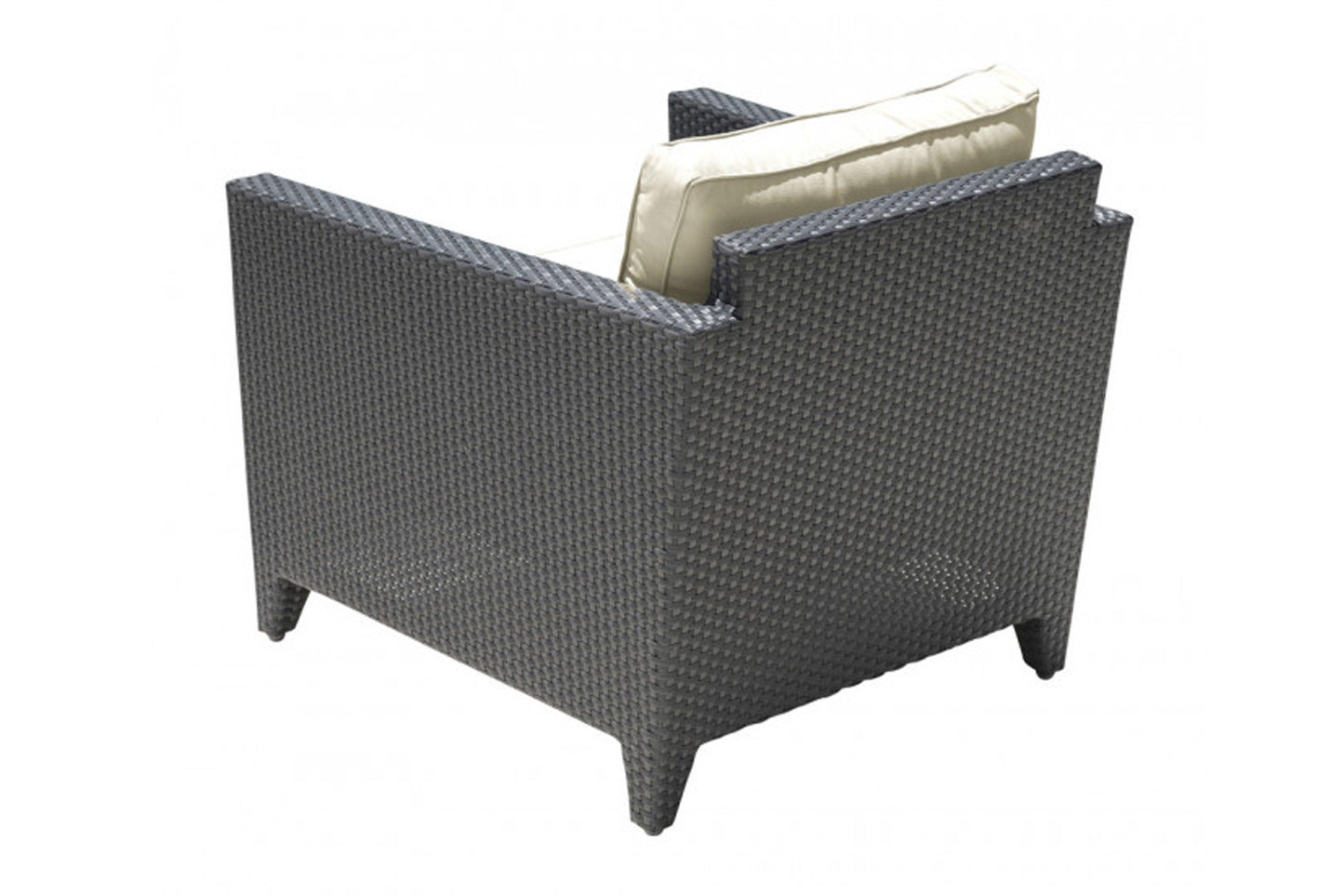 Onyx Lounge Chair w/off-white cushion SKU: PJO-1901-BLK-LC - Venini Furniture
