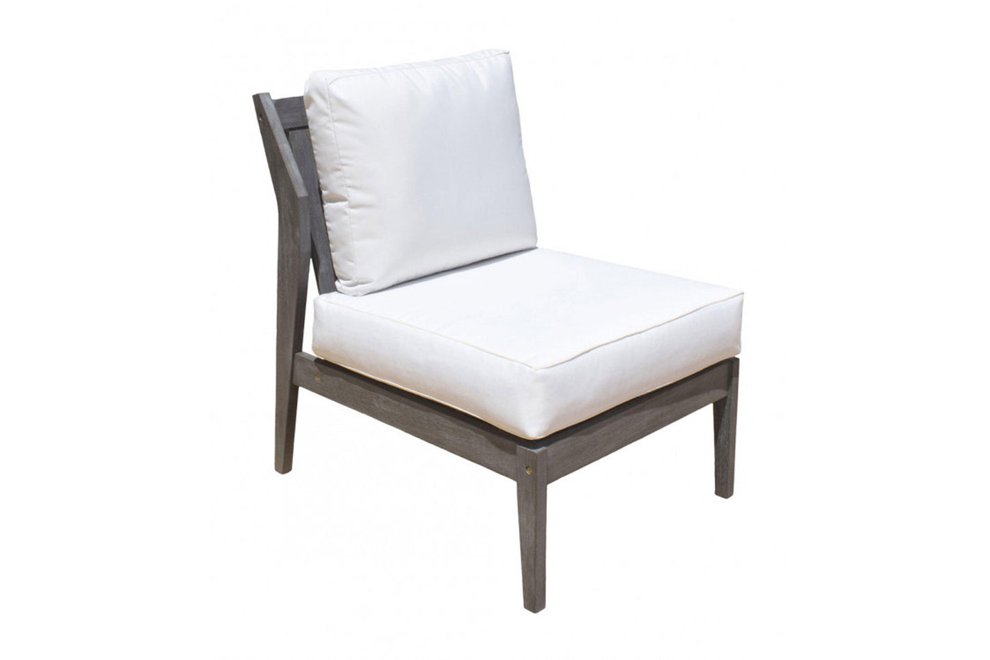 Poolside Armless Chair w/off-white cushion SKU: PJO-2701-GRY-A - Venini Furniture