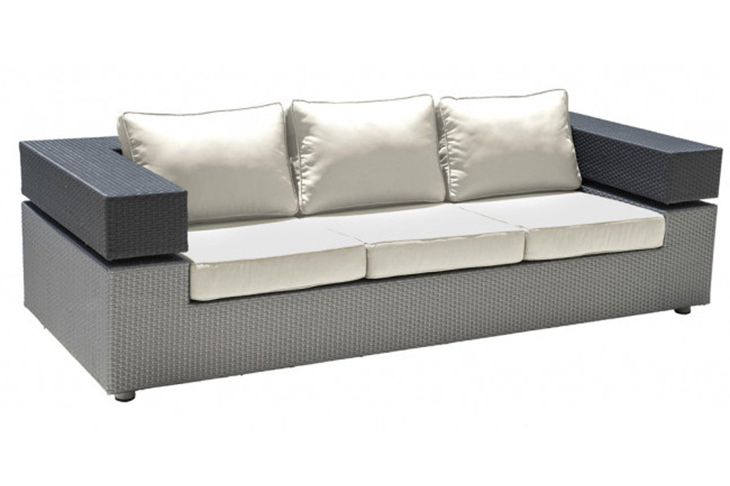 Onyx Sofa w/off-white cushion SKU: PJO-1901-BLK-S - Venini Furniture