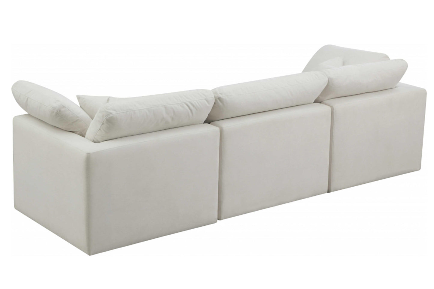 Plush Velvet Standard Modular Down Filled Cloud-Like Comfort Overstuffed 105" Sofa SKU: 602-S105 - Venini Furniture