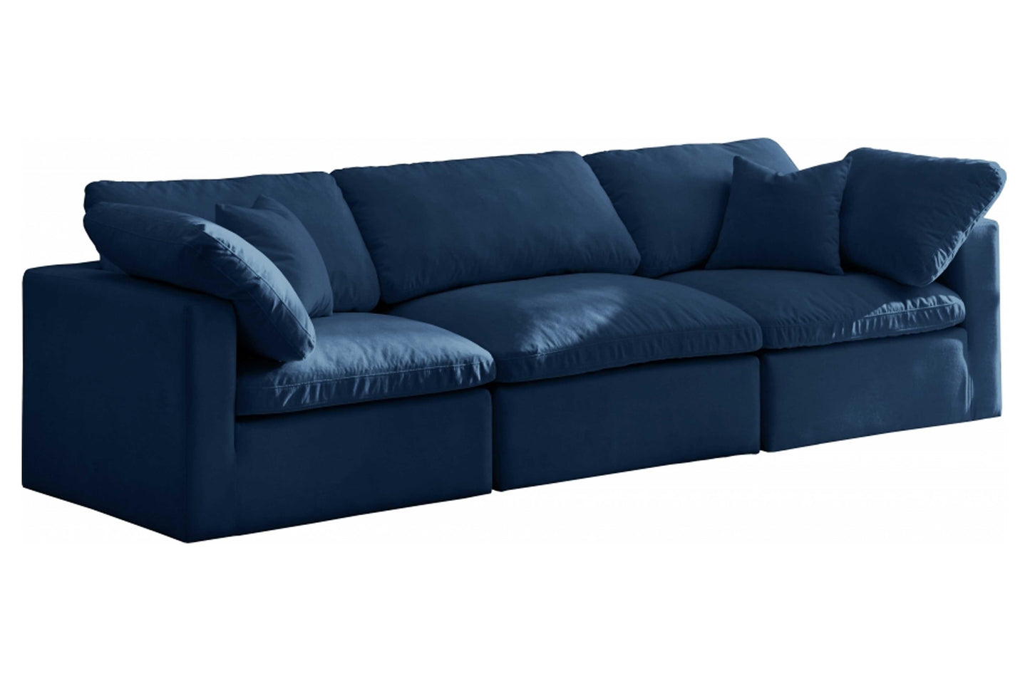Plush Velvet Standard Modular Down Filled Cloud-Like Comfort Overstuffed 105" Sofa SKU: 602-S105 - Venini Furniture