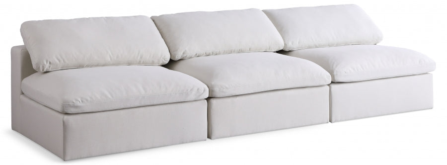 Serene Linen Textured Deluxe Modular Down Filled Cloud-Like Comfort Overstuffed 117" Armless Sofa