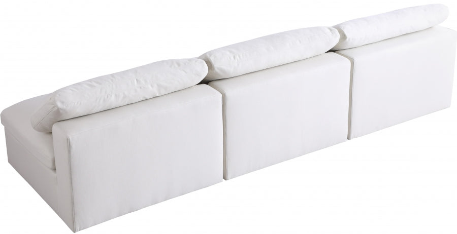 Serene Linen Textured Deluxe Modular Down Filled Cloud-Like Comfort Overstuffed 117" Armless Sofa