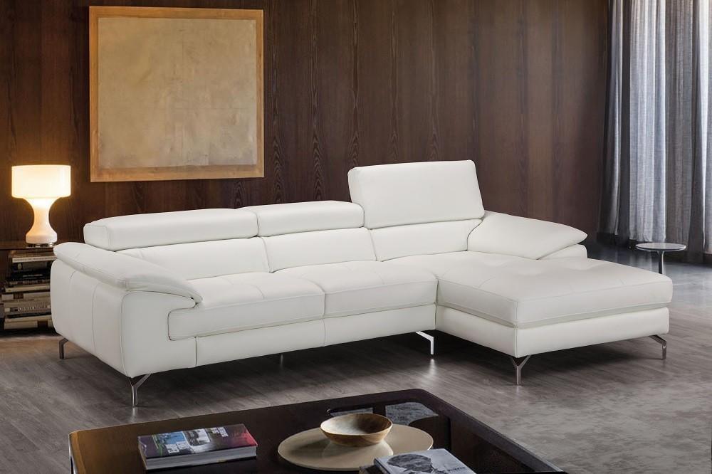 954 Contemporary White Italian Leather Sectional Sofa | Cabinets Matttroy