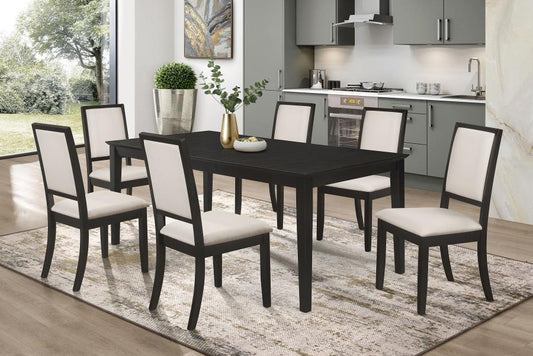 Louise 5 to 7 Piece Rectangular Extension Leaf Dining Set Black