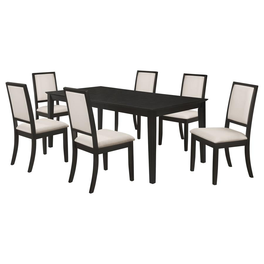 Louise 5 to 7 Piece Rectangular Extension Leaf Dining Set Black