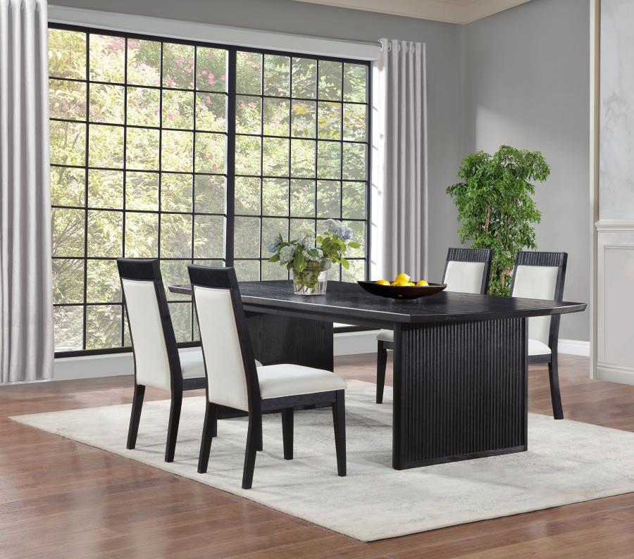 Brookmead Extension Leaf Dining Table Set Black - Venini Furniture 