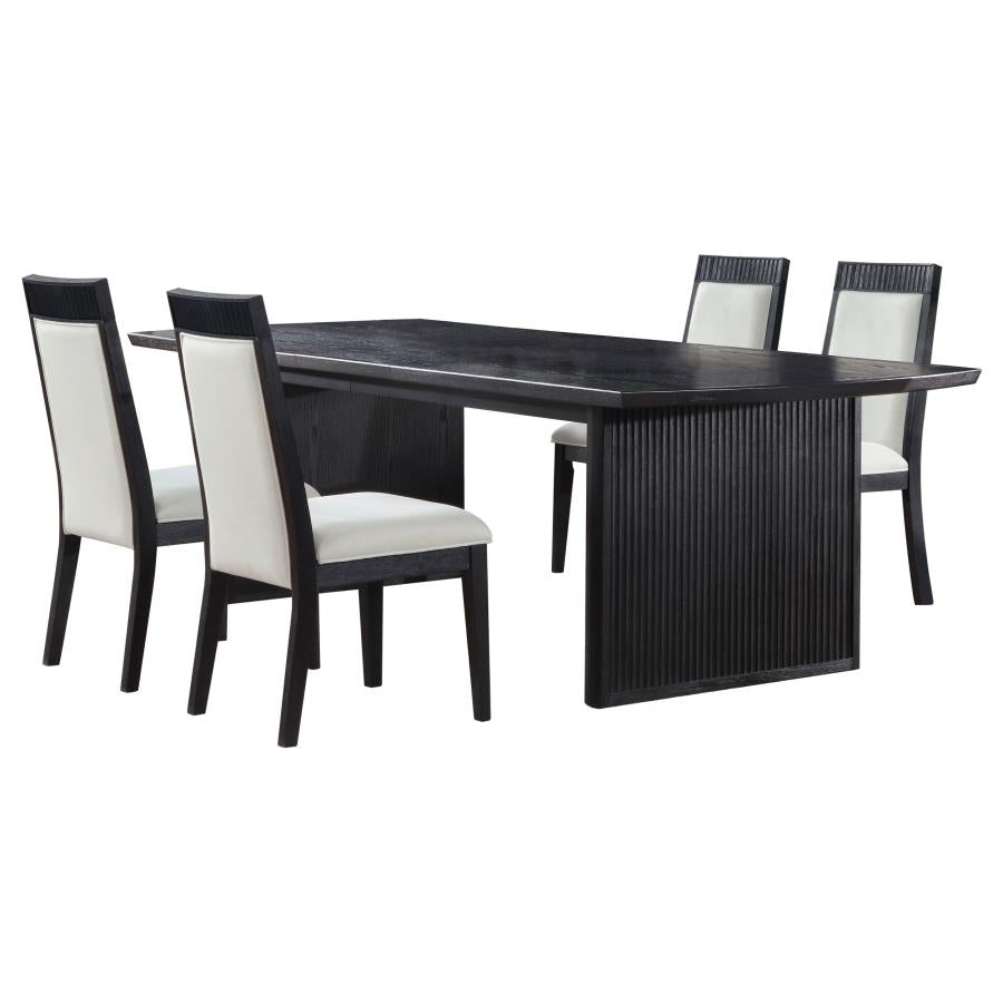 Brookmead Extension Leaf Dining Table Set Black - Venini Furniture 